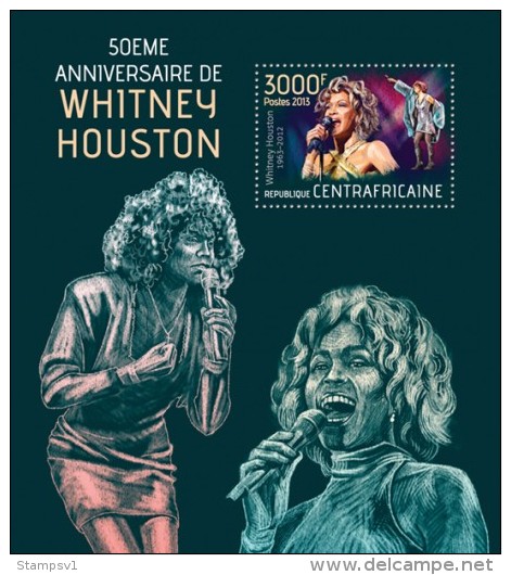 Central African Republic. 2013 Whitney Houston. (418b) - Singers