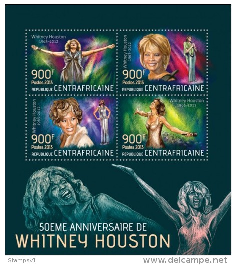 Central African Republic. 2013 Whitney Houston. (418a) - Singers