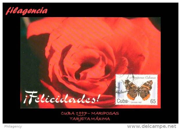 TRASTERO. CUBA. ENTEROS POSTALES. TARJETAS MÁXIMAS 1997. MARIPOSAS - Cartoline Maximum