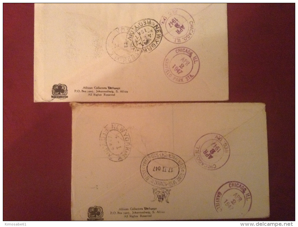 South Africa, 1947 FDCs (x2) - The First Visit Of The Royal Family To South Africa - Blocs-feuillets