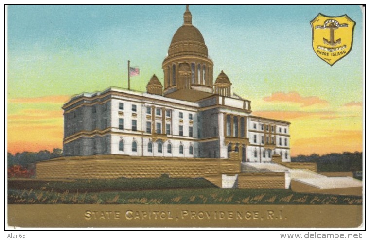 Providence RI Rhode Island, State Capitol Building, Architecture, C1900s Vintage Embossed Postcard - Providence