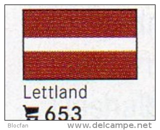 Set 6 Flaggen-Sticker Lettland In Farbe 7€ Zur Kennzeichnung Von Alben Und Sammlungen Firma LINDNER #653 Flag Of LATVIJA - Accessories