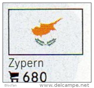 Set 6 Flaggen-Sticker Zypern In Farbe 7€ Zur Kennzeichnung Von Alben Und Sammlungen Firma LINDNER #680 Flag Of CYPRUS - Accessori