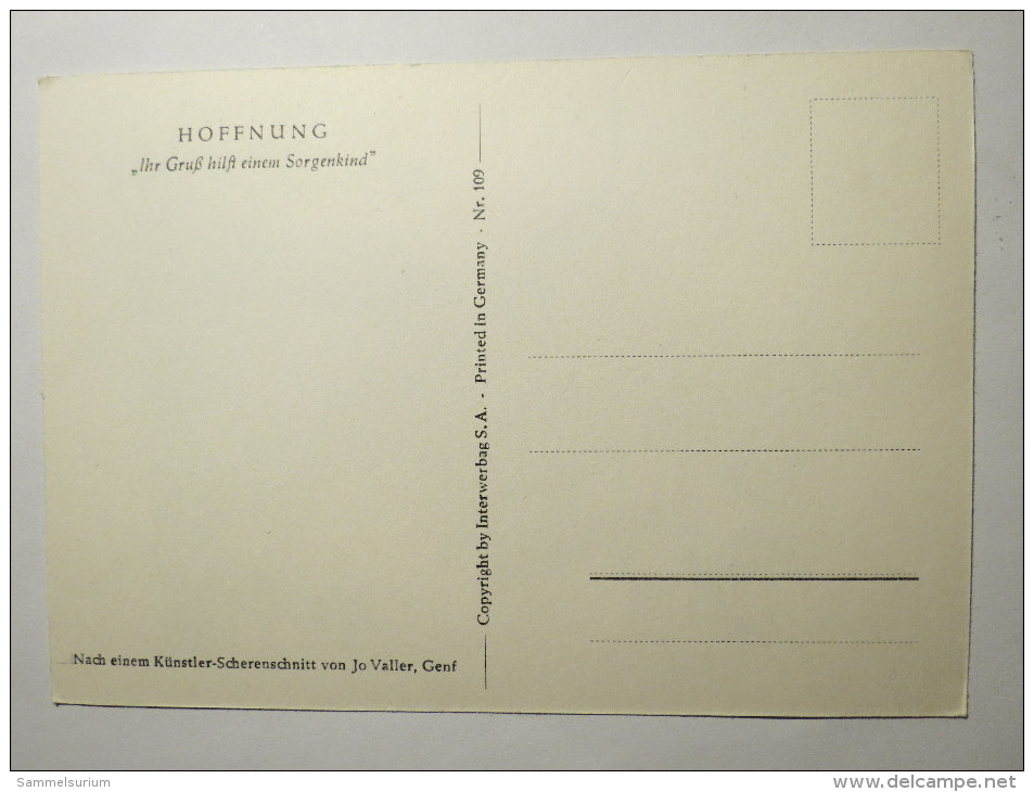 (4/3/3) AK "Hoffnung" Scherenschnitt-Motiv Von Jo Valler - Silhouettes