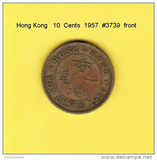 HONG KONG    10  CENTS  1957  (KM # 25a) - Hongkong