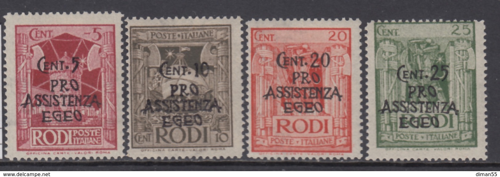 ITALY - EGEO OCC. TEDESCA  N.118-125 - Cat.1150 Euro - GOMMA INTEGRA - MNH** - Con Certificato - Aegean (German Occ.)