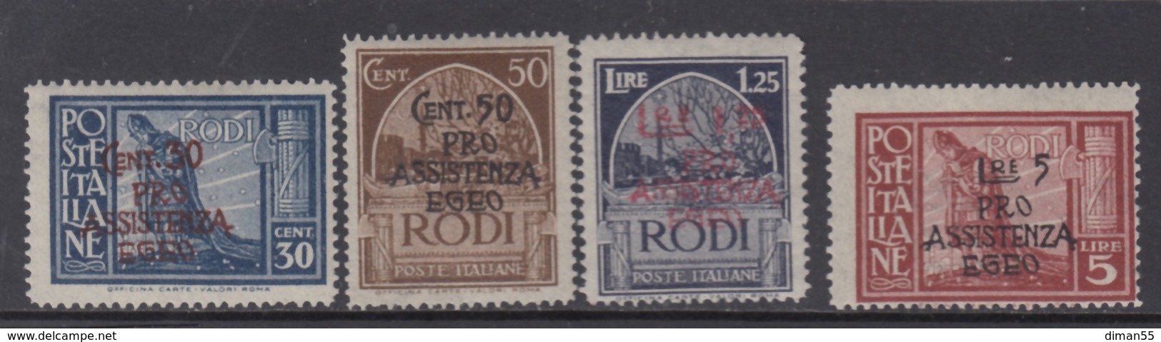 ITALY - EGEO OCC. TEDESCA  N.118-125 - Cat.1150 Euro - GOMMA INTEGRA - MNH** - Con Certificato - Aegean (German Occ.)