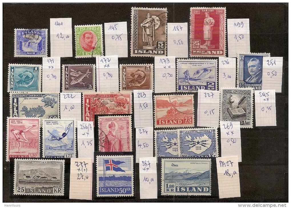 ISLANDE / ISLAND  Bon Lot De Timbres Anciens  Oblitérés Ou Neufs **  ( Ref 1083 ) - Oblitérés