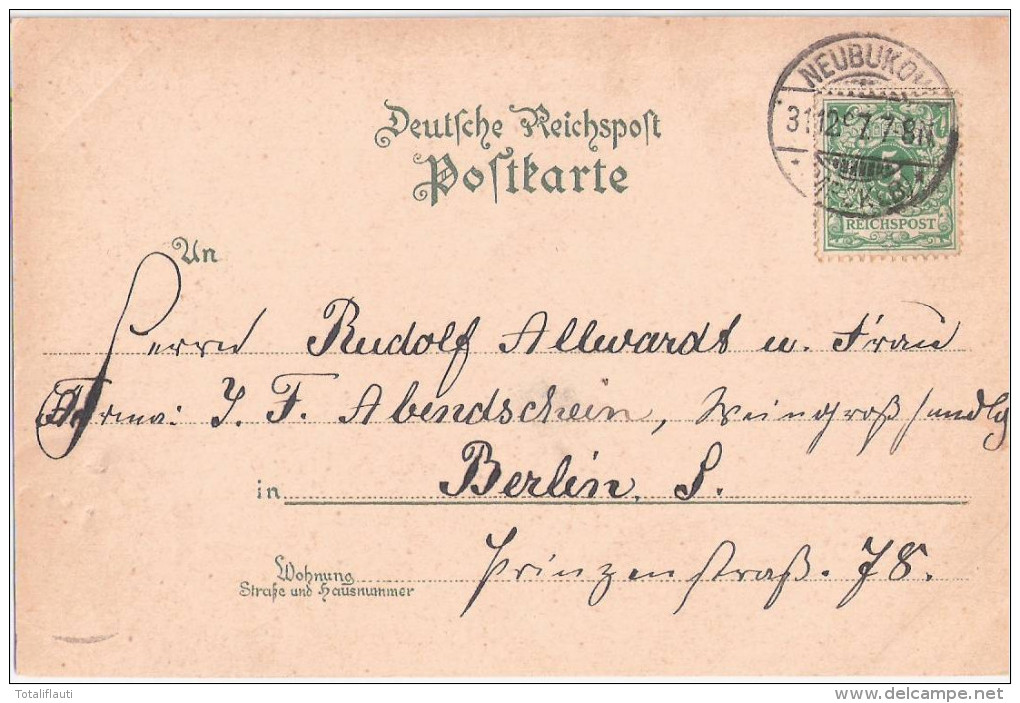 NEUBUKOW Color Litho Wasser Mühle Bahnhof Hotel Villenpartie 31.12.1897 Vorläufer - Kuehlungsborn