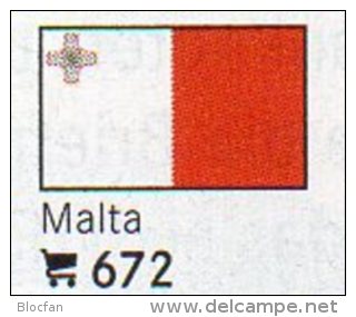 Set 6 Flaggen Malta In Farbe 7€ Zur Kennzeichnung Von Büchern, Alben Und Sammlungen Firma LINDNER #672 Flags Of Republik - Grandi Autori