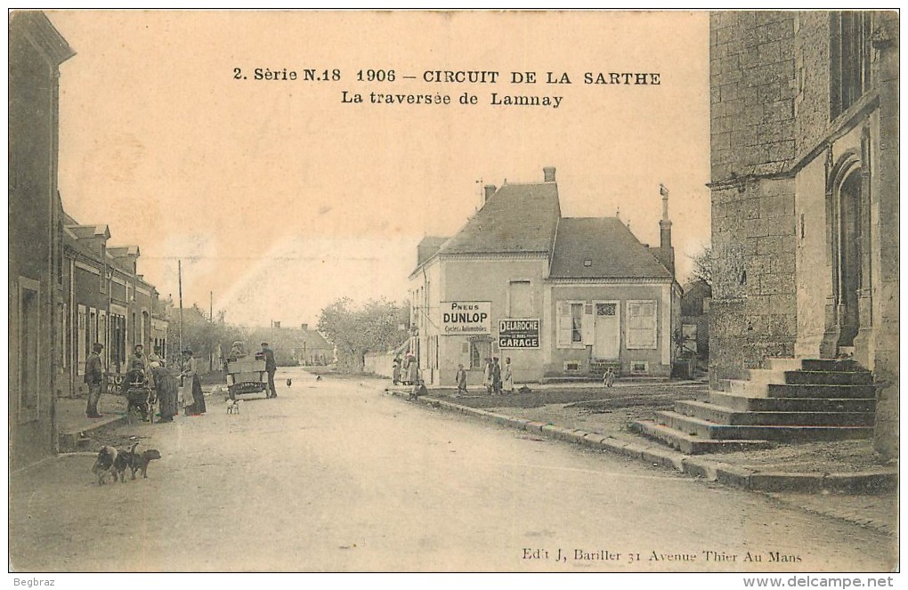 CIRCUIT  DE LA SARTHE     TRAVERSEE DE LAMNAY   AUTOMOBILE - Luche Pringe