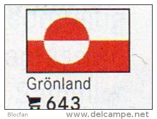 Set 6 Flaggen Grönland In Farbe 7€ Zur Kennzeichnung An Bücher,Alben+Sammlungen Firma LINDNER #643 Flags Isle Of Danmark - Essais Et Discours