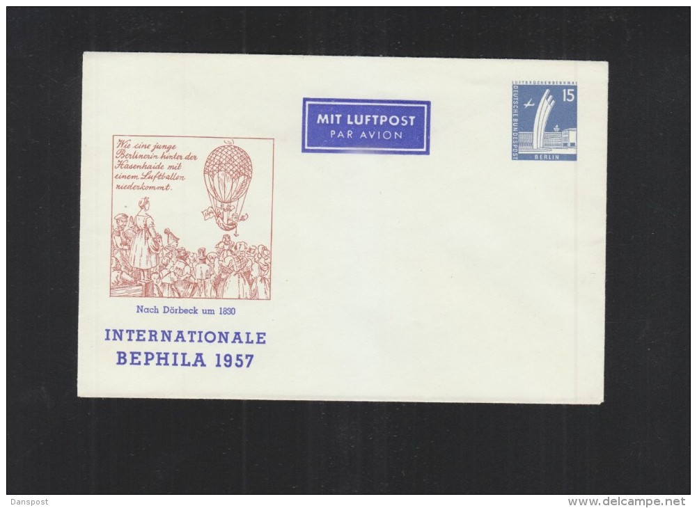 Berlin Umschlag Bephila 1957 - Privé Briefomslagen - Ongebruikt