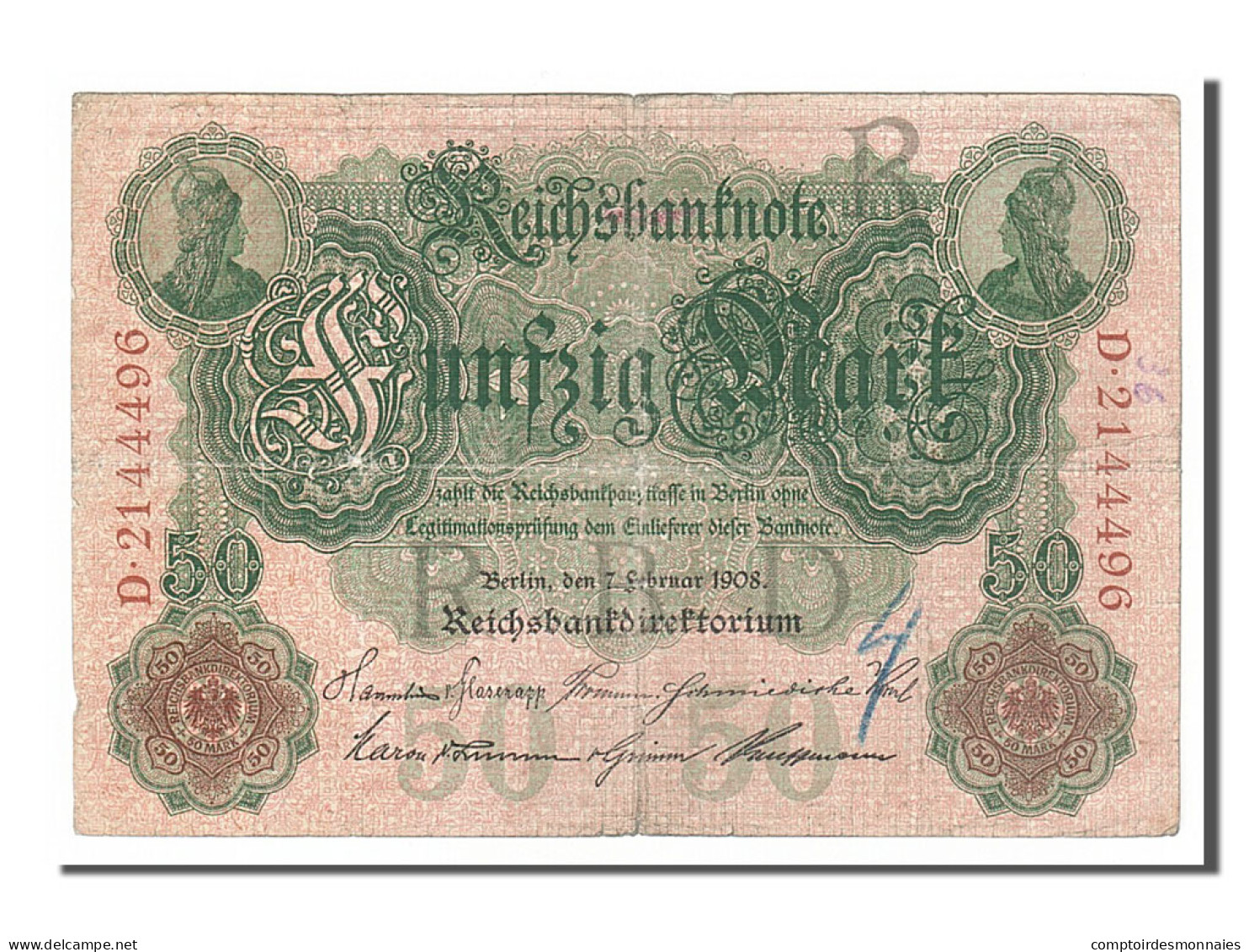 Billet, Allemagne, 50 Mark, 1908, 1908-02-07, TB+ - 50 Mark