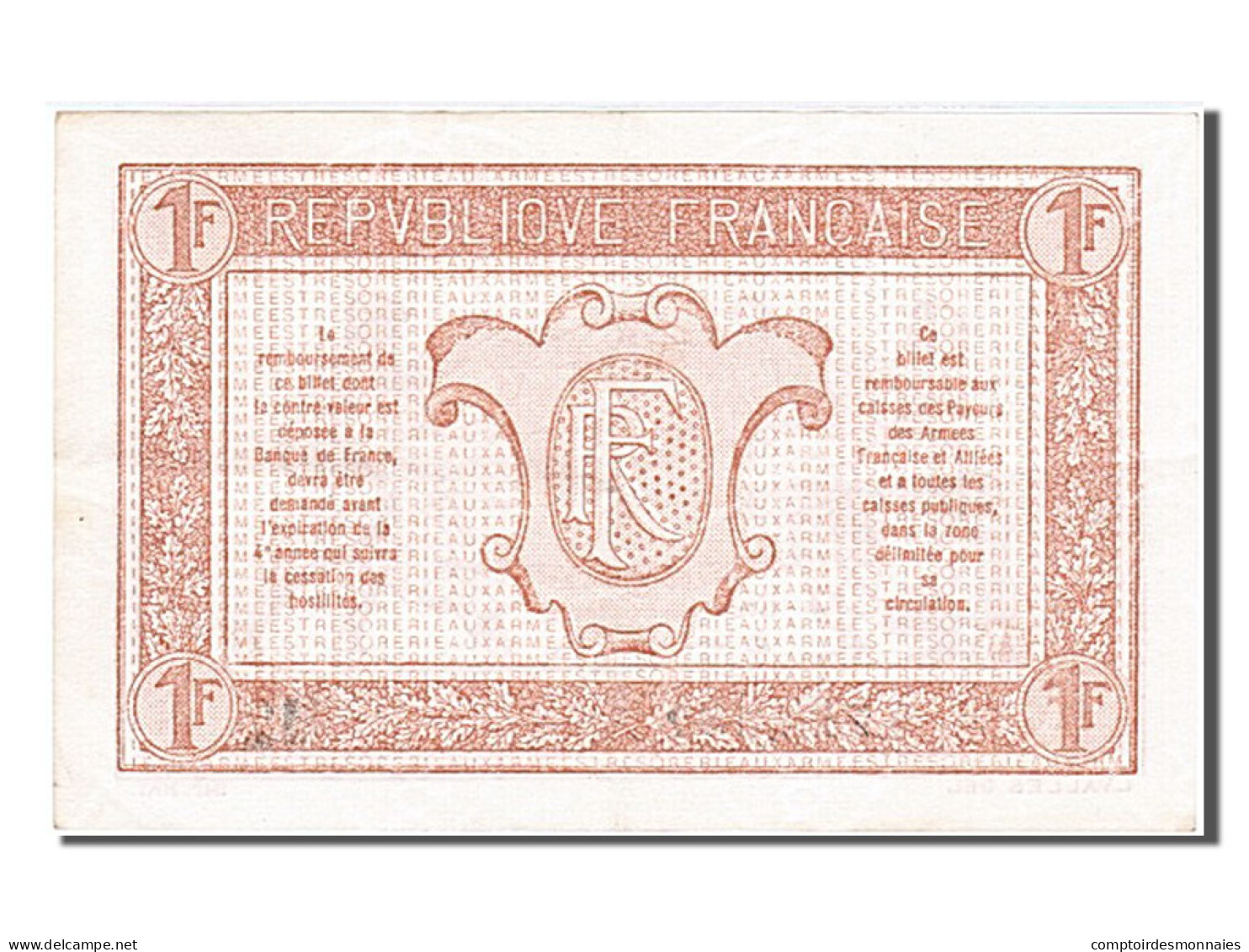 Billet, France, 1 Franc, 1917-1919 Army Treasury, 1919, SUP, Fayette:VF 4.20 - 1917-1919 Army Treasury