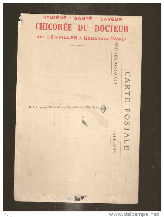 @ CPA PUBLICITAIRE CHICOREE DOCTEUR  JH LERVILLES BOUCHAIN 59 NORD ILLUSTRATEUR  SIGNATURE A IDENTIFIER - Bouchain