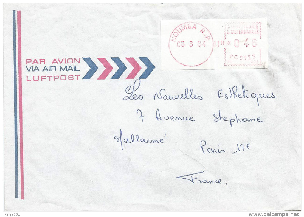 Nouvelle Caledonie 1984 Noumea RP Camp Post Office EMA With “PR” Prefix PR 001 Cover - Cartas & Documentos