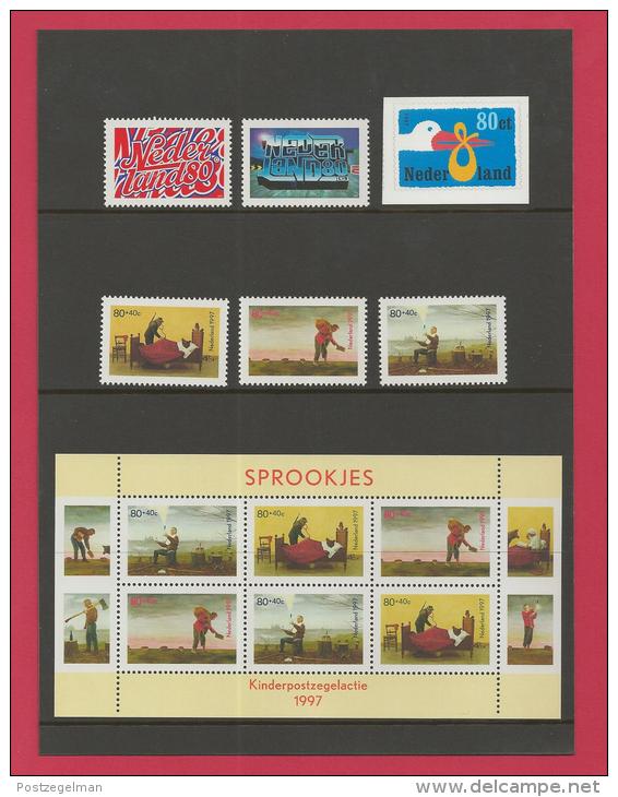 NEDERLAND, 1997, Mint stamps/sheets Yearset, official presentation pack ,NVPH Nrs. 1706/1745