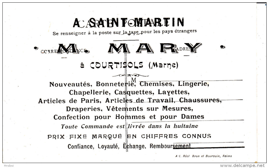 COURTISOLS, Publicite M MARY, Deux Scans - Courtisols