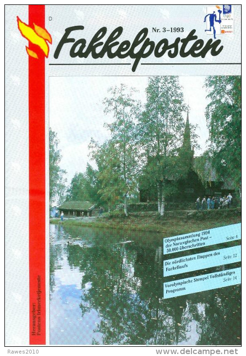 Norwegen Fakkelposten Nr. 3-1993 Olympische Spiele Lillehammer 1994 Ausgabe Der Norwegischen Post In Deutscher Sprache - Hiver 1994: Lillehammer