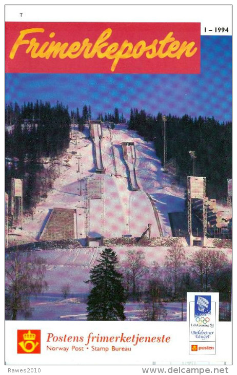 Norwegen Frimerkeposten Nr. 1-1994 Olympische Spiele Lillehammer 1994 Ausgabe Der Norwegischen Post In Deutscher Sprache - Hiver 1994: Lillehammer
