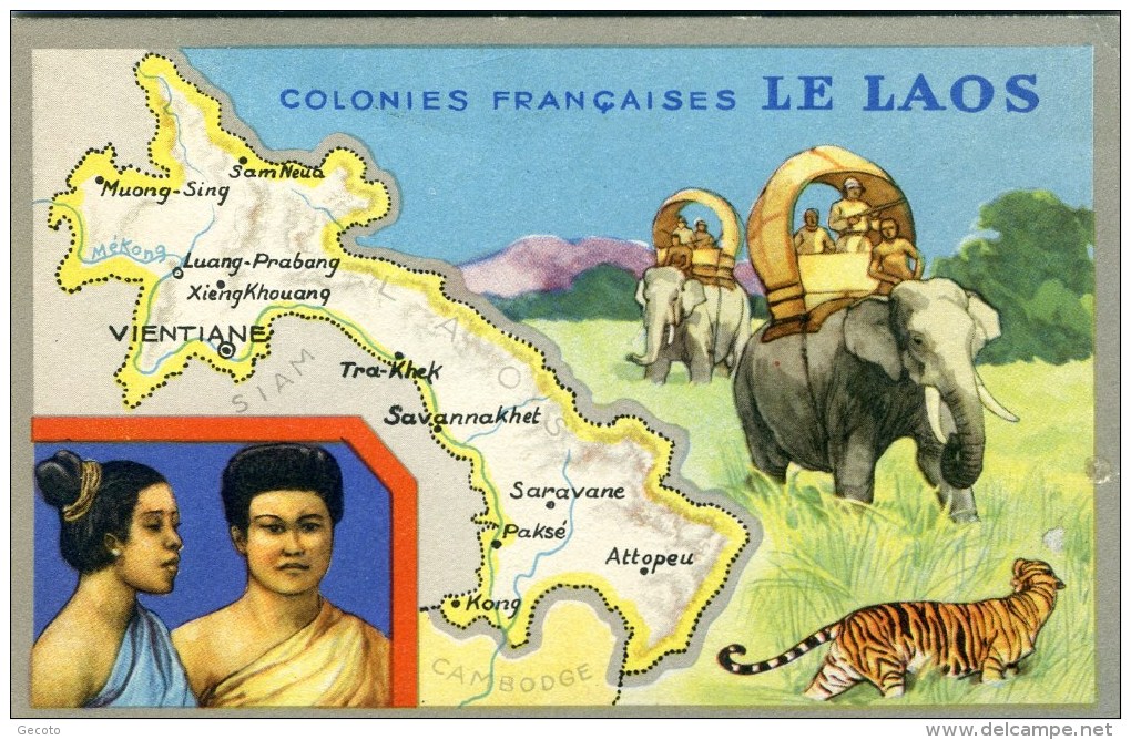 Colonies Françaises -  Le Laos  - Pub Lion Noir - Laos