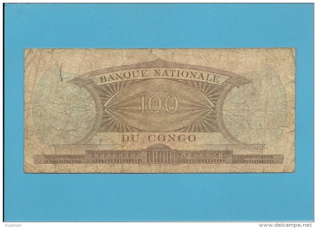 CONGO - 100 FRANCS -  01.02.1962 - P 6 - Sign. 1 - Prefix Z - DEMOCRATIC REPUBLIC - Demokratische Republik Kongo & Zaire