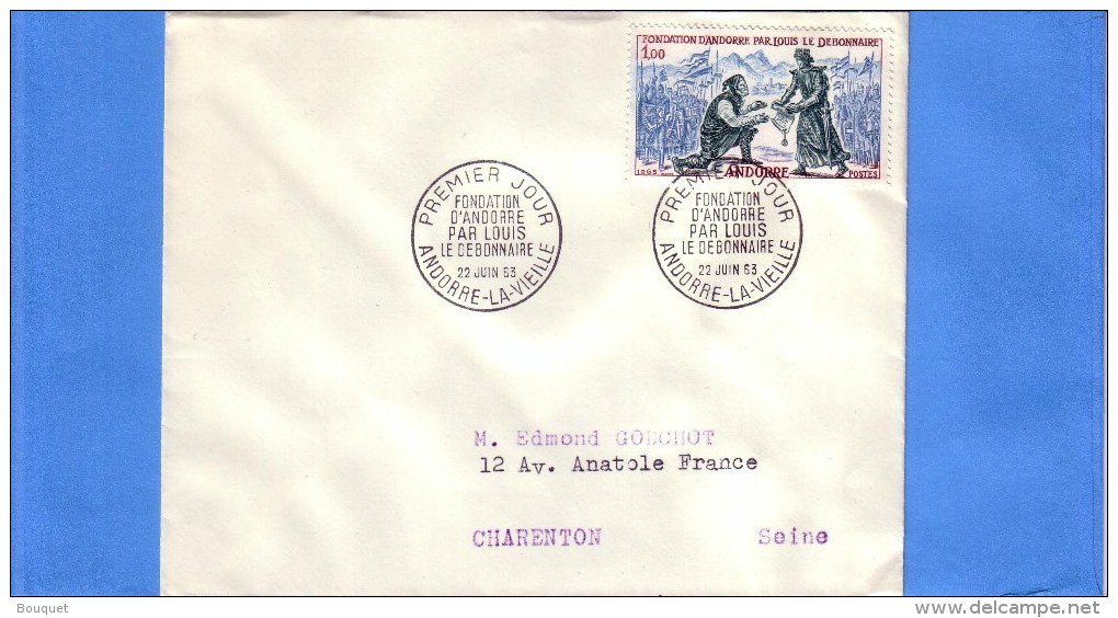 ANDORRE - LETTRE - ANDORRE LA VIEILLE - PREMIER JOUR - LOT DE 6 FDC - 1956 - 1962 - 1963 - 1964 - FDC