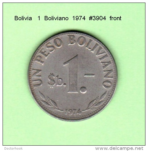 BOLIVIA    1  BOLIVIANO  1974   (KM # 192) - Bolivie