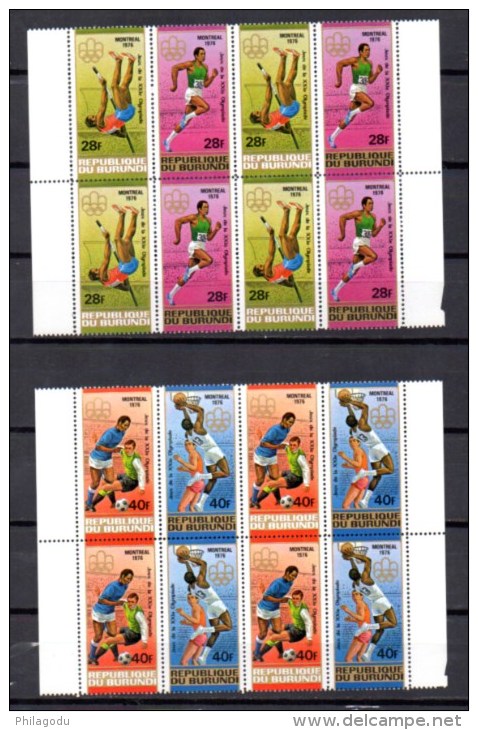 Burundi 1976, Jeux De Montréal, 4 Jeux Du 712 / 719, PA 423 / 428**, Cote 136 €, - Neufs