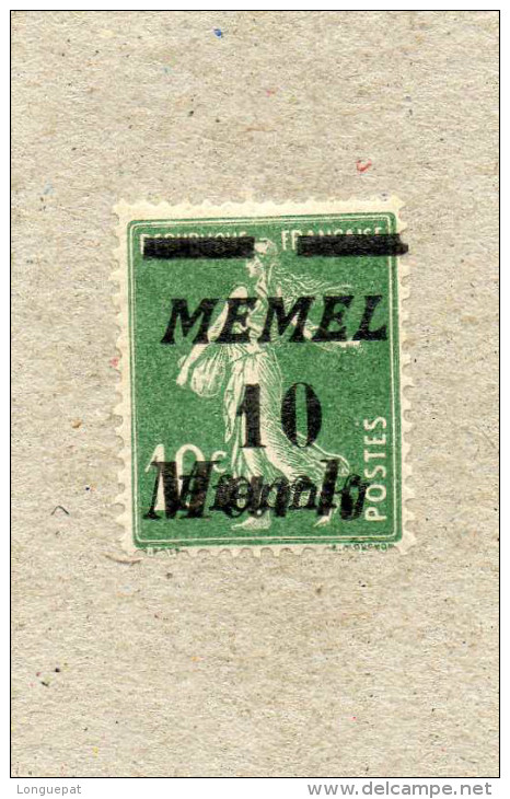 MEMEL : Type "Semeuse Fond Plein" De France, Surchargé "MEMEL" Et Double Surcharge Pfennig Et Mark Par Dessus - Ongebruikt