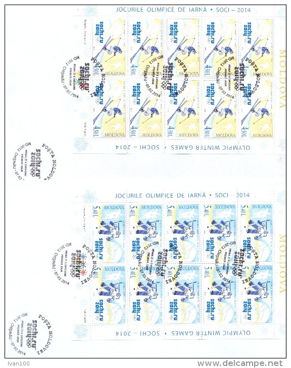 2014.  Winter Olympic Games Sochi, 2 FDC With Sheetlets, Mint/** - Winter 2014: Sotchi