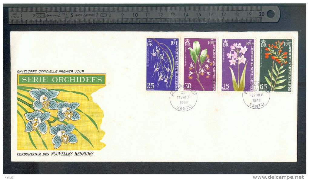 Enveloppe 1973 Nouvelles-Hébrides Série Des ORCHIDEES - Lettres & Documents