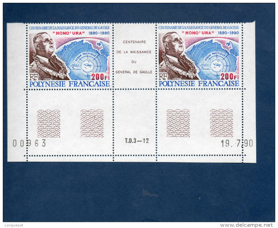 POLYNESIE Française : Général De GAULLE : 100 Ans De Sa Naissance - Président De La République Française -Coin Daté - Unused Stamps