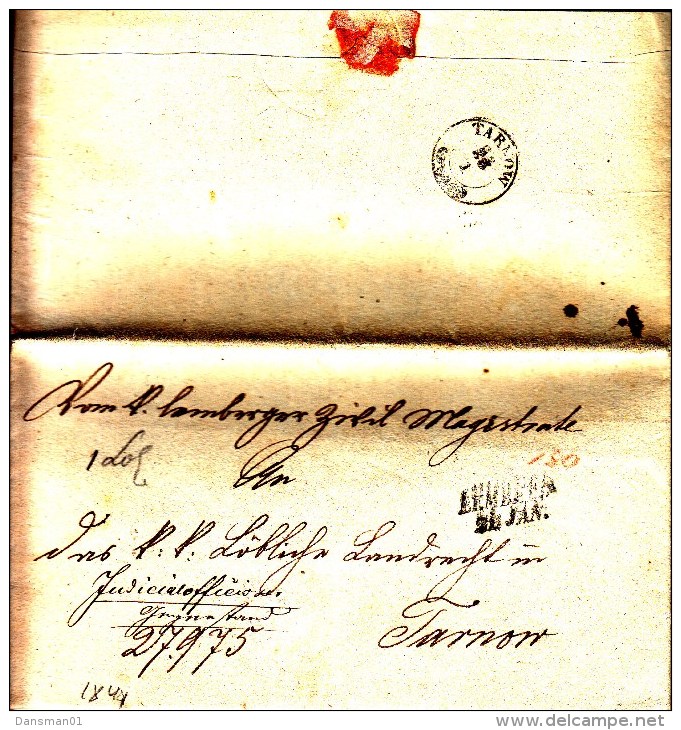 POLAND Prephilatelic 1849 LEMBERG To Tarnow Full Letter - ...-1860 Vorphilatelie