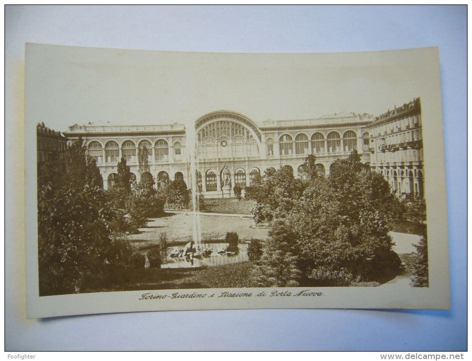 Italy: Torino - Giardino E Stazione Di Porta Nuova - Old PC Unused - Stazione Porta Nuova