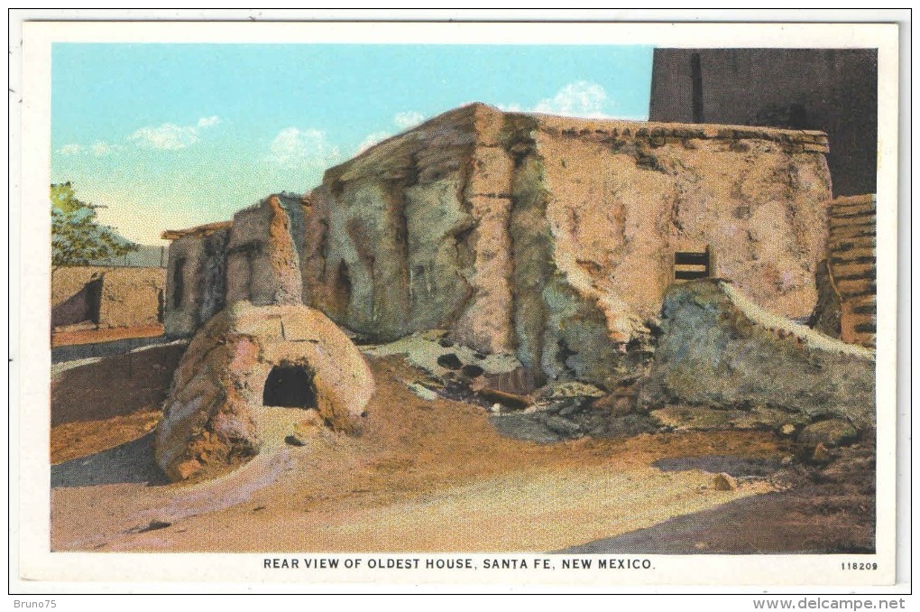 Rear View Of Oldest House, SANTA FE, New Mexico - 14 X 9 - 74502 - Santa Fe
