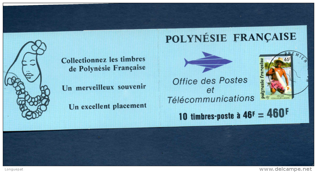 POLYNESIE Française : Pêcheur Couleur Lagon : Pêche à L'épervier  - Carnet De 10 Timbres - Ungebraucht