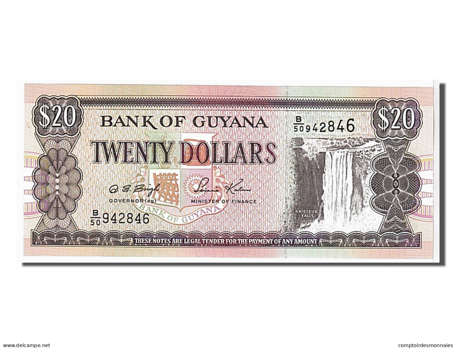 Billet, Guyana, 20 Dollars, 1966, NEUF - Guyana