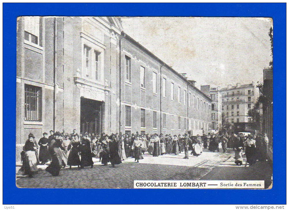 4 cartes postales anciennes   Chocolaterie Lombart     Paris   noir & blanc . état : voir scans.