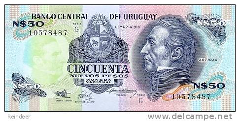 ® URUGUAY - 50 Nuevos Pesos (1989) UNC - Uruguay