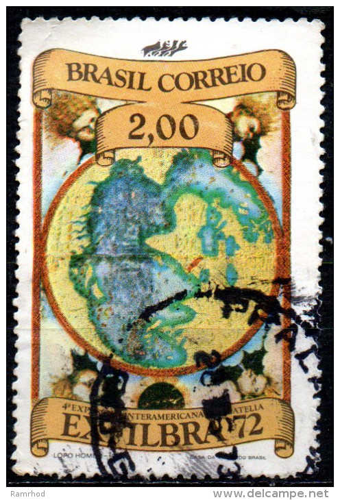 BRAZIL 1972 "EXFILBRA 72" 4th International Stamp Exhibition, Rio De Janeiro. - 2cr. - Lopo Homem's World Map, 1519   FU - Gebraucht