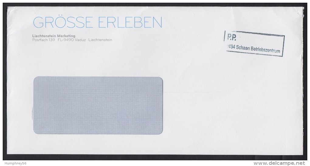 2013 - LIECHTENSTEIN - Cover "Grösse Erleben" - Priorität + SCHAAN (9494) - Maschinenstempel (EMA)