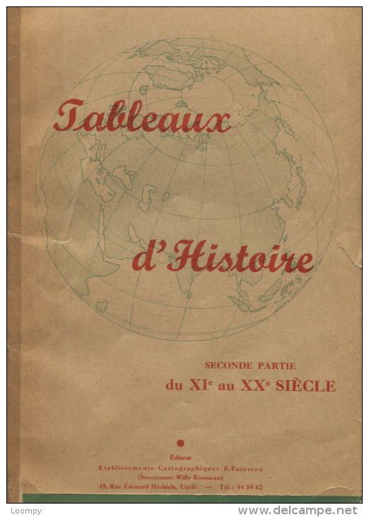 Tableau D´histoire Dépliant (seconde Partie). Edité Vers 1950. - Schede Didattiche