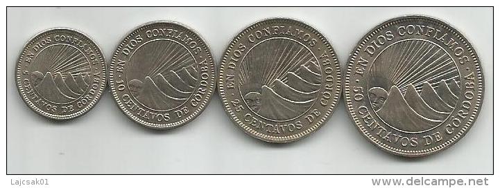 Nicaragua 5 - 10 - 25 - 50 Centavos 1954. High Grade - Nicaragua