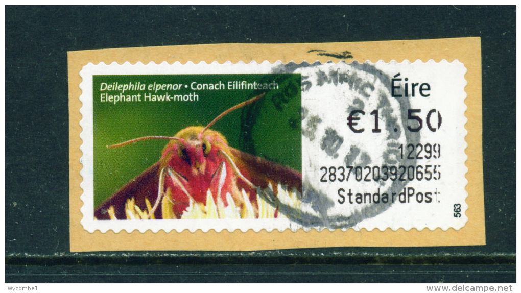 IRELAND - 2011  Post And Go/ATM Label  Elephant Hawk Moth  Used On Piece As Scan - Vignettes D'affranchissement (Frama)