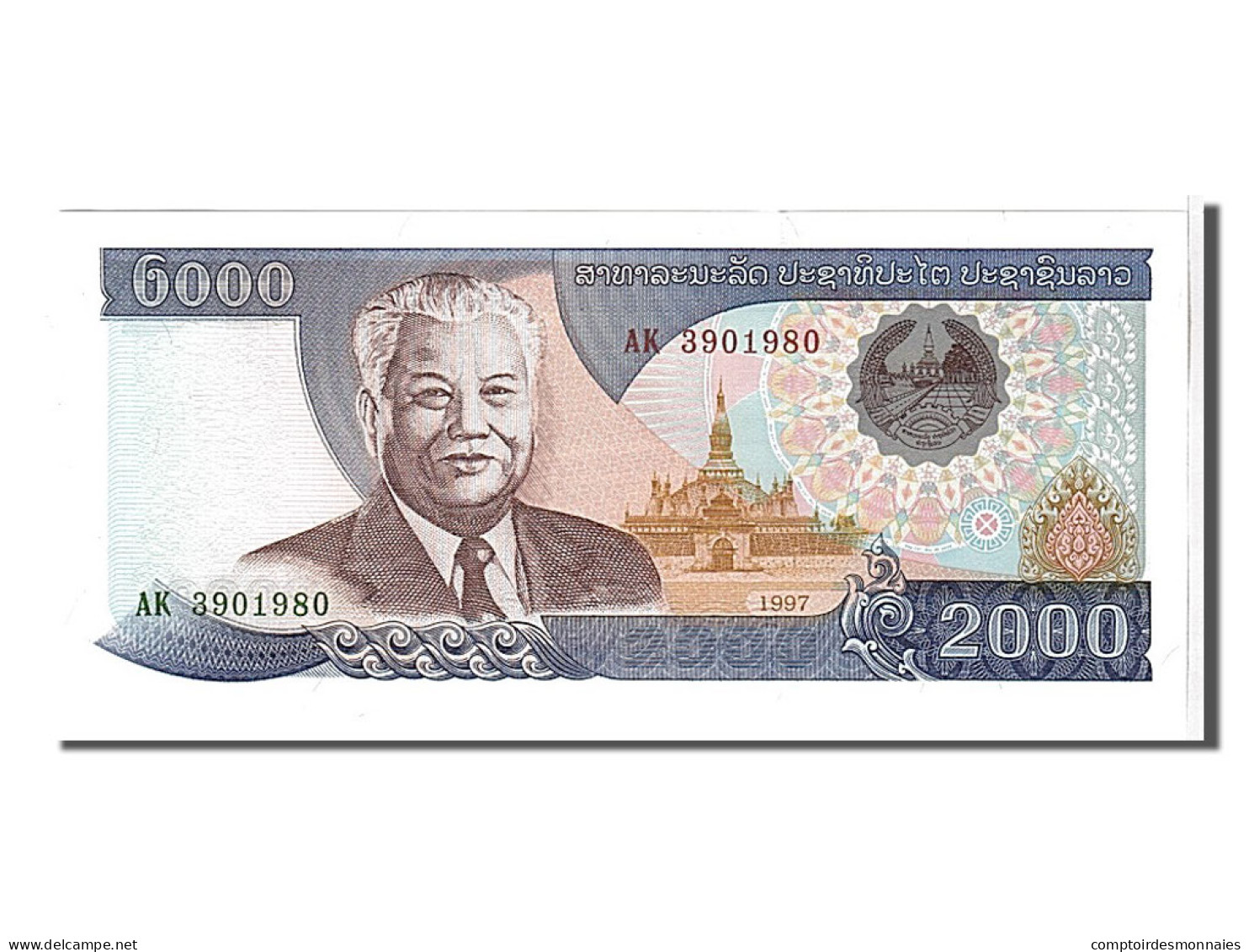 Billet, Lao, 2000 Kip, 1997, KM:33a, NEUF - Laos