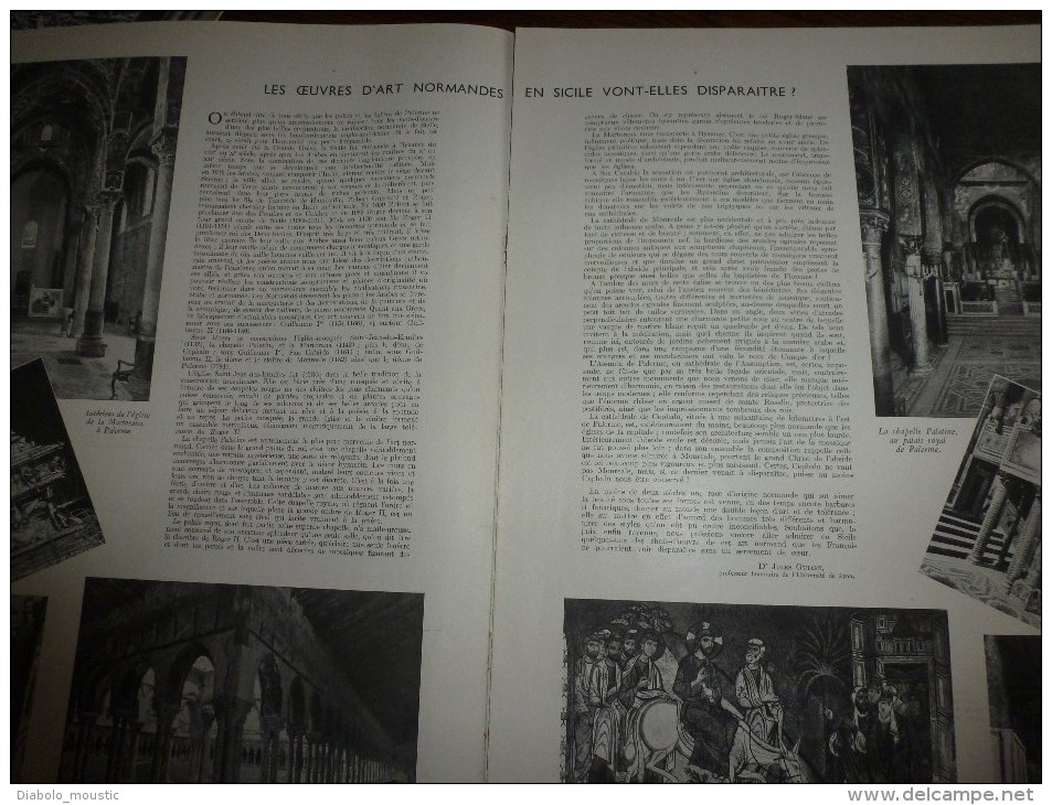 1943 Oeuvres D'ART Normandes En SICILE;Chevaliers Du Rail ;Histoire De La Locomotive Par Les Timbres ; Art Masqué JAPON - L'Illustration