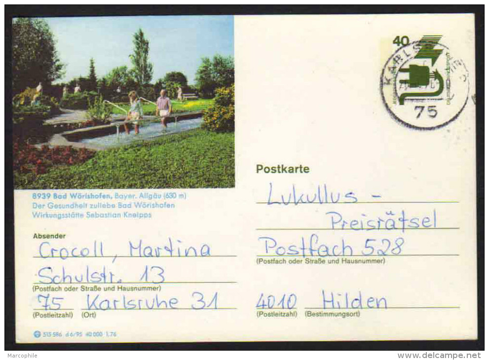 8939 - BAD WÖRISHOFEN  - BRD - BAYERN / 1976  GANZSACHE - BILDPOSTKARTE (ref E342) - Postales Ilustrados - Usados