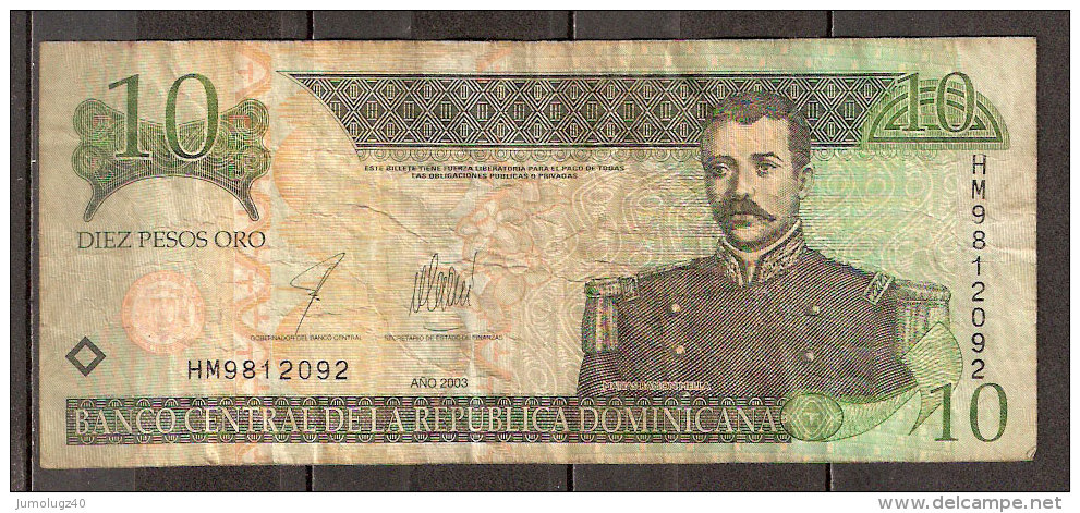 Billet De  10 Pesos De 2003 (1) - Dominicaine